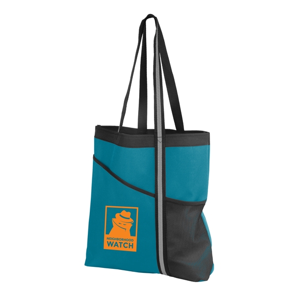 Dual Pocket Reflective Accent Tote - Image 2