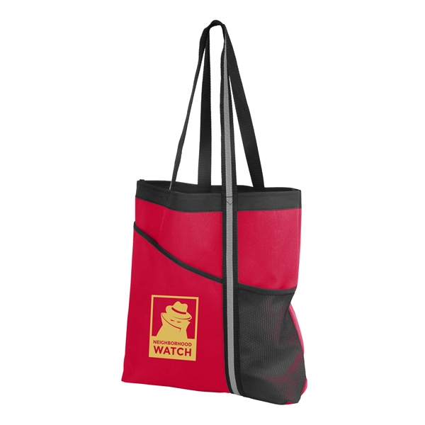 Dual Pocket Reflective Accent Tote - Image 4