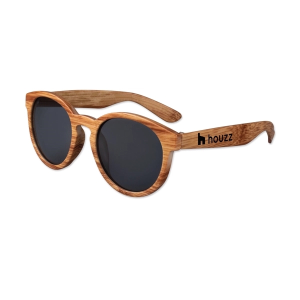 Wood Round Lens Sunglasses - Image 3