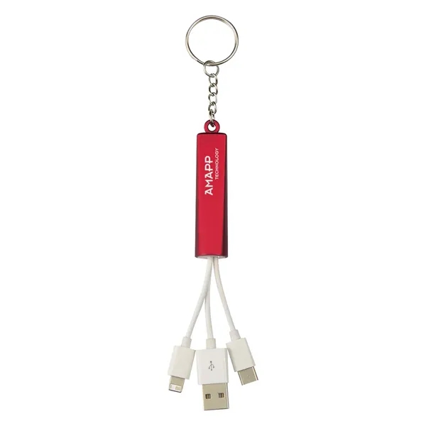 3-In-1 Light Up Charging Cables On Key Ring - Image 2