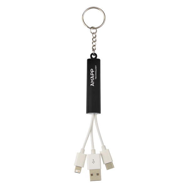 3-In-1 Light Up Charging Cables On Key Ring - Image 3