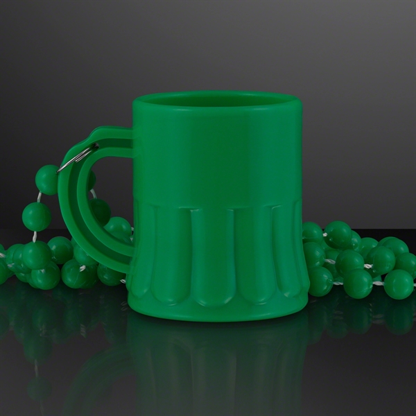 1 oz. Green Mug Shot Glass on Bead Necklace - Image 2