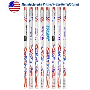 Union Printed, USA Made, Promotional Patriotic Foiled Pencil