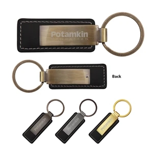 Leatherette with Rectangular Metal Key Tag