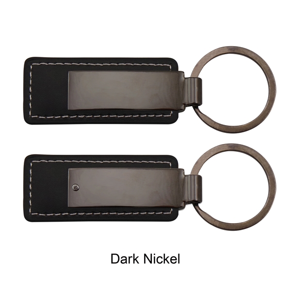 Leatherette with Rectangular Metal Key Tag - Image 2