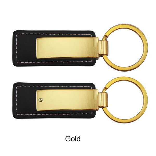 Leatherette with Rectangular Metal Key Tag - Image 3