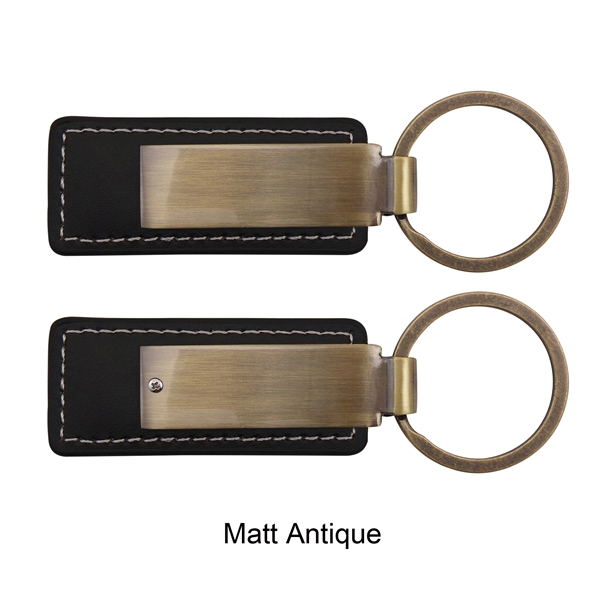 Leatherette with Rectangular Metal Key Tag - Image 4