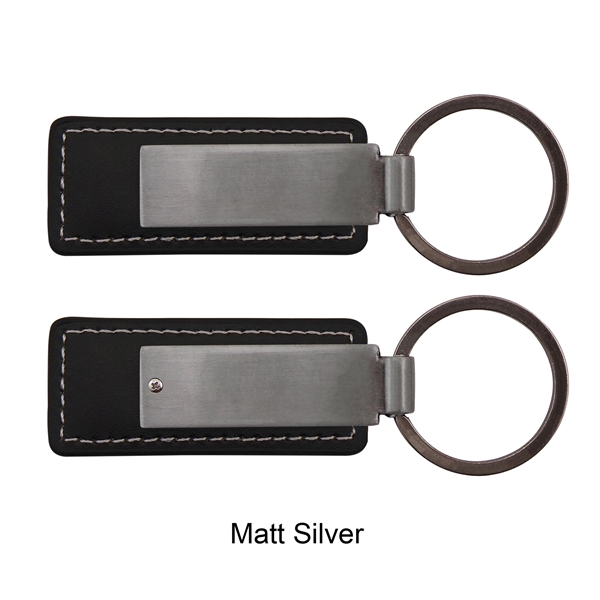 Leatherette with Rectangular Metal Key Tag - Image 5