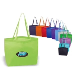 Large Heat Sealed Non Woven Tote with "X" Stitching on handl