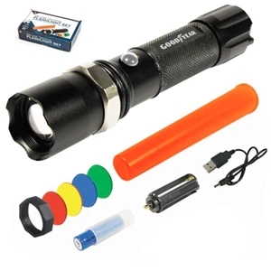 Deluxe 5 Watt 285-300 Lumens Rechargeable Flashlight
