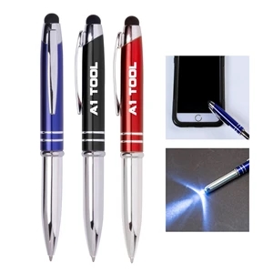 Stylus Metal Ballpoint Pen & LED Flashlight