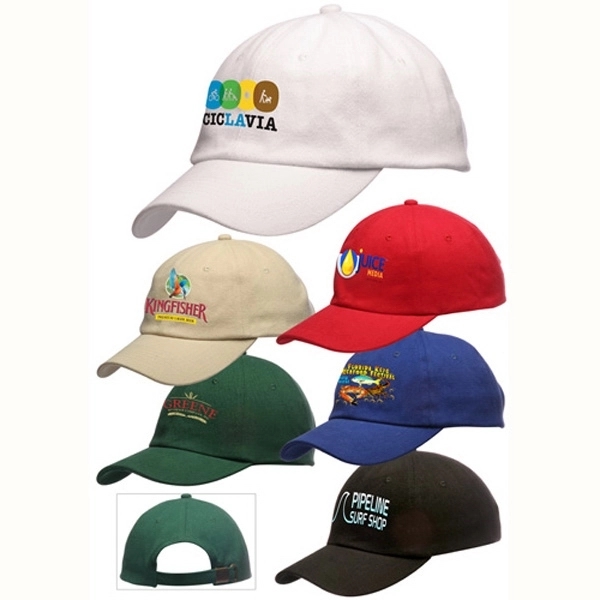 6 Panel Unconstructed Brushed Cotton Caps - Image 1