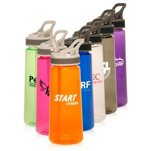 22 oz. Sports Water Bottles With Straw - Image 1