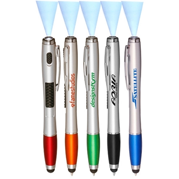 3 in 1 Stylus Ballpoint Pen with LED Light - Image 1
