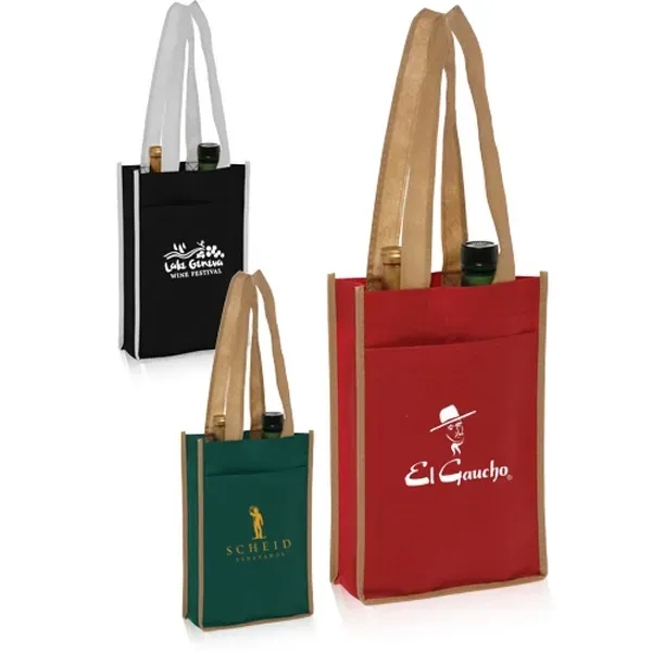 Two Bottle Non-Woven Wine Bags - Image 1