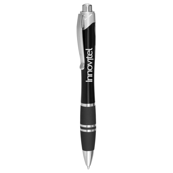 Silver Accent Grip Plastic Pen - Image 2
