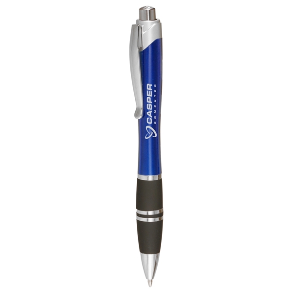 Silver Accent Grip Plastic Pen - Image 3