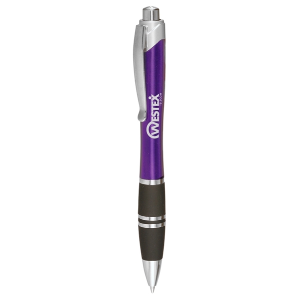 Silver Accent Grip Plastic Pen - Image 12