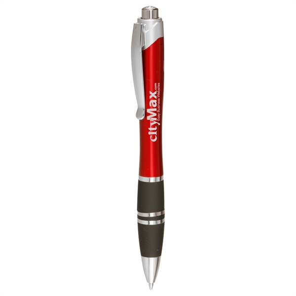 Silver Accent Grip Plastic Pen - Image 13