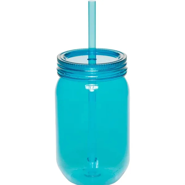 24 oz plastic mason jars with straw - Image 5