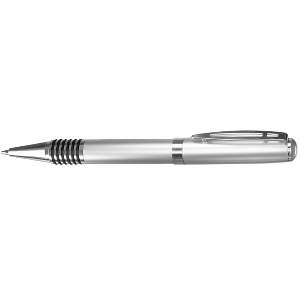 Ribbed Ribber Grip Silver Executive Pen Gift Set - Image 2