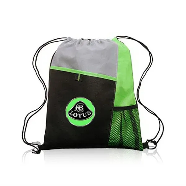 Mesh Pocket Drawstring Backpacks - Image 3