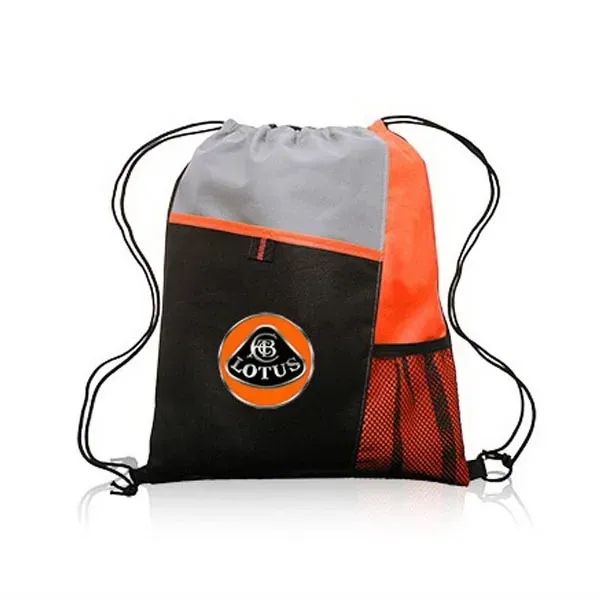 Mesh Pocket Drawstring Backpacks - Image 4