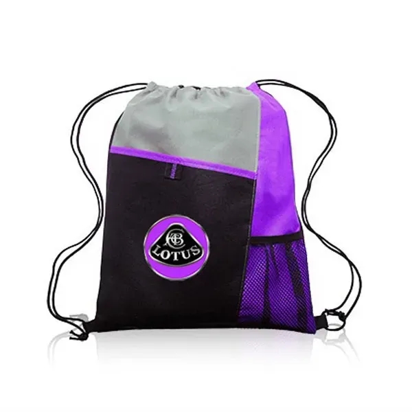 Mesh Pocket Drawstring Backpacks - Image 5