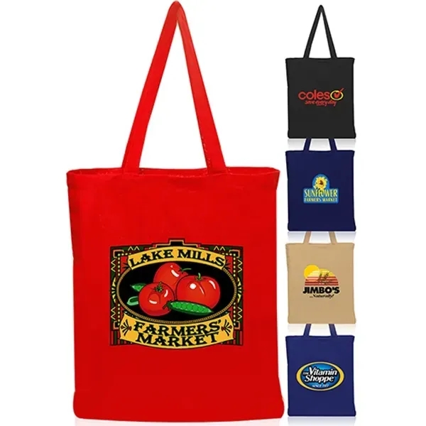 14W x 16H inch Color Cotton Tote Bags - Image 1
