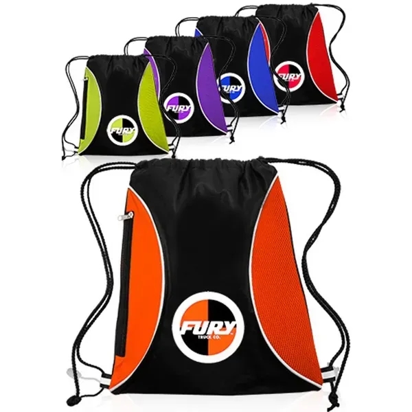 Zipper Side Drawstring Backpacks - Image 1