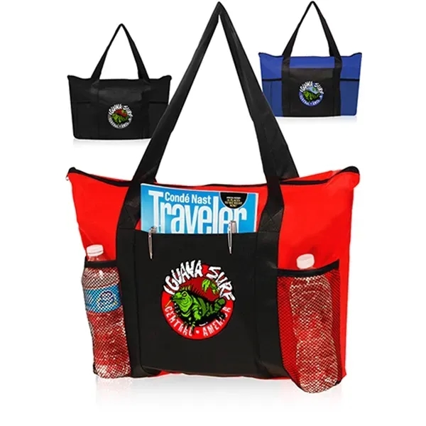 Zippered Non-Woven Tote Bags - Image 1