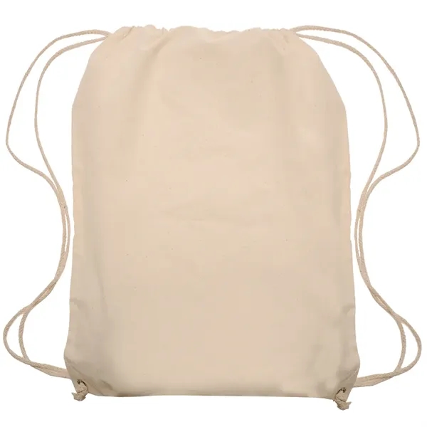 Natural Color Cotton Drawstring Backpacks - Image 2