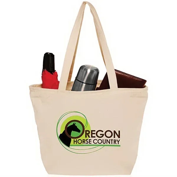 Cotton Canvas Totes with Zipper Closure - Image 2