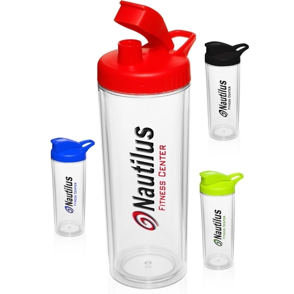 16 oz. Plastic Water Bottles With Snap Lid - Image 1