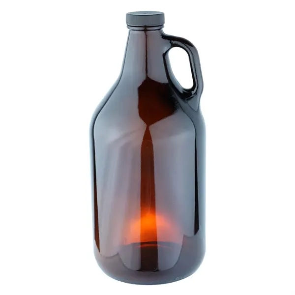 64 oz. Amber Handle Glass Beer Growler 38/400 - Image 2
