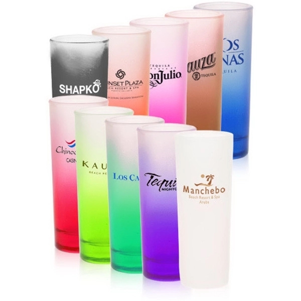 2 oz. Tall Shot Glasses - Colored & Frosted - Image 1