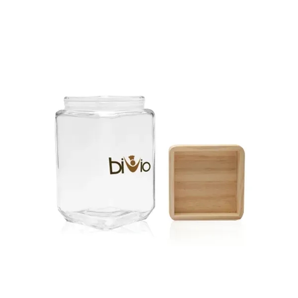 54 oz. Glass Candy Jars w/ Wooden Lids - Image 2