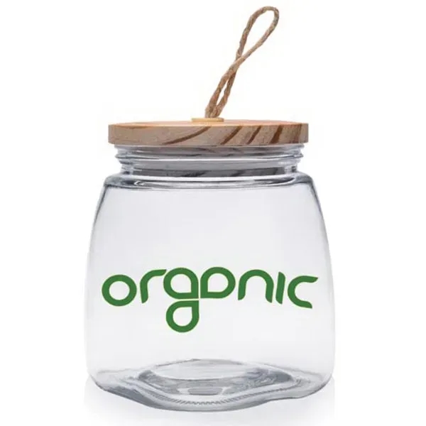 64 oz. Glass Candy Jars with Suction Wooden Lid - Image 1
