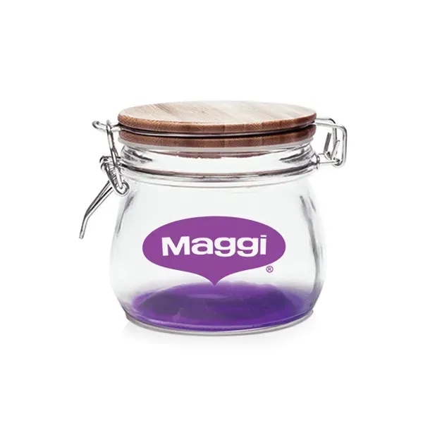 16 oz Glass Candy Jars with Wire Wooden Lids - Image 8