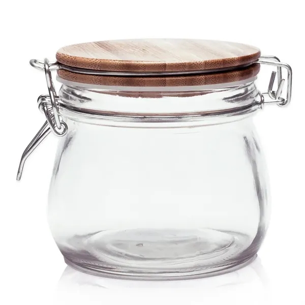 16 oz Glass Candy Jars with Wire Wooden Lids - Image 12