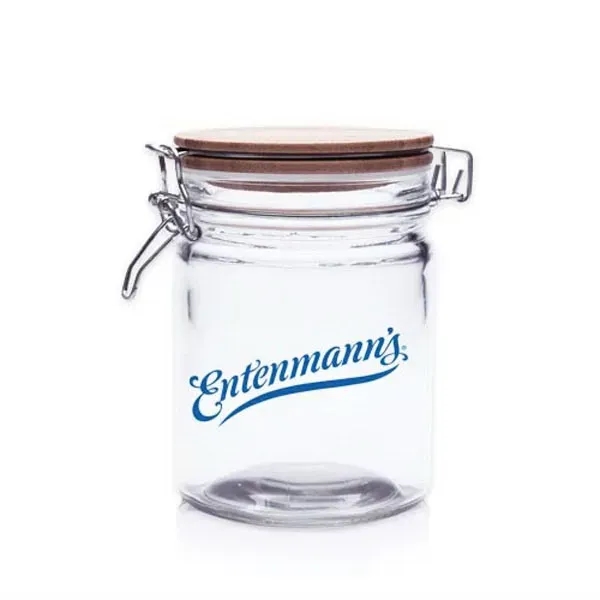 22 oz. Candy Jars with Hinged Wood Lids - Image 1