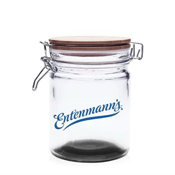 22 oz. Candy Jars with Hinged Wood Lids - Image 2