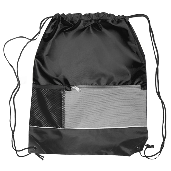 15W X 18H  inch Front Pocket Drawstring Backpacks - Image 7