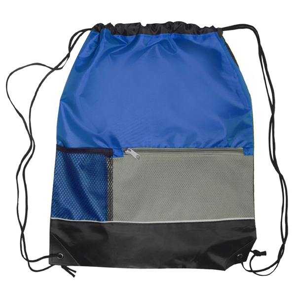 15W X 18H  inch Front Pocket Drawstring Backpacks - Image 8