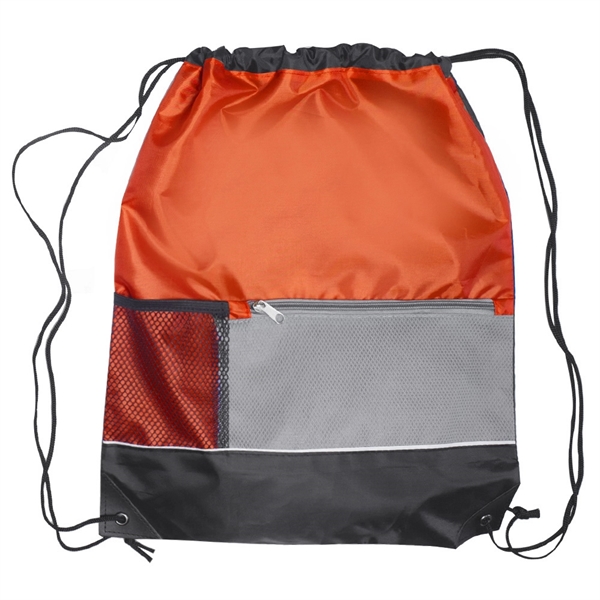 15W X 18H  inch Front Pocket Drawstring Backpacks - Image 10