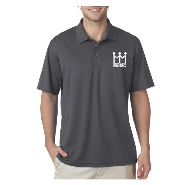 UltraClub® Men's Cool & Dry Mesh Pique Polo Shirt - Image 3