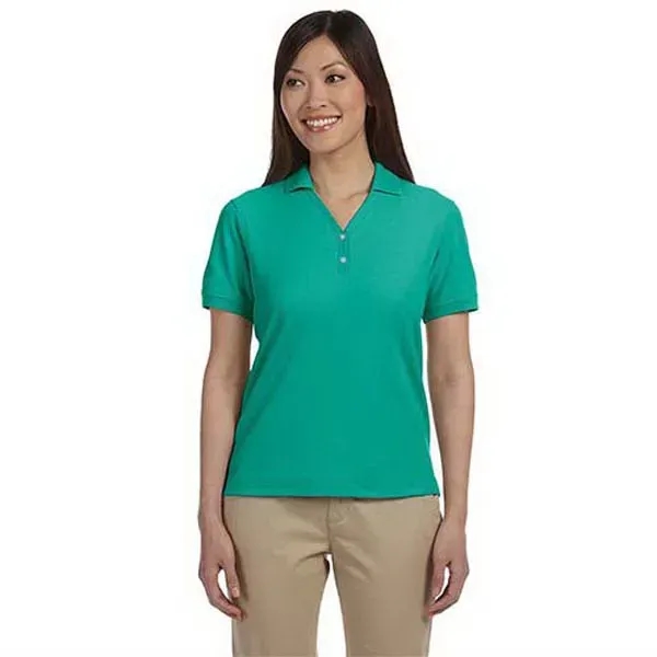 Devon & Jones Ladies' Short-Sleeve Y-Collar Polo Shirt - Image 1