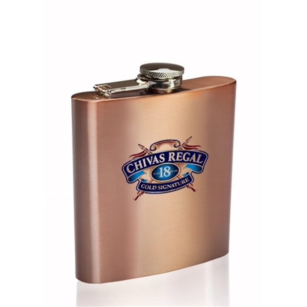 6 oz Sphynx Copper Coated Hip Flask - Image 3