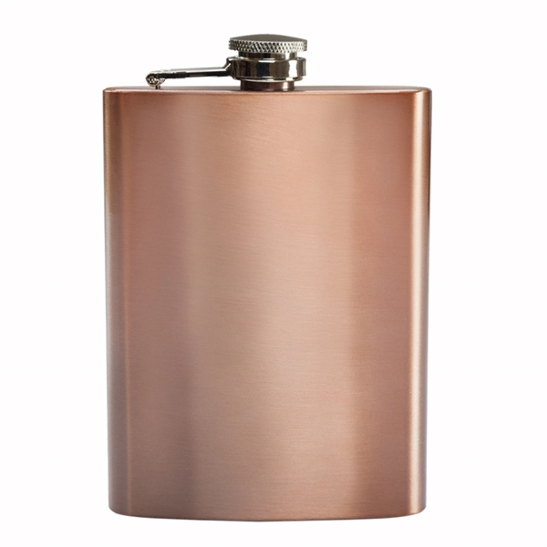8 oz. Gran Torino Copper Coated Hip Flask - Image 4