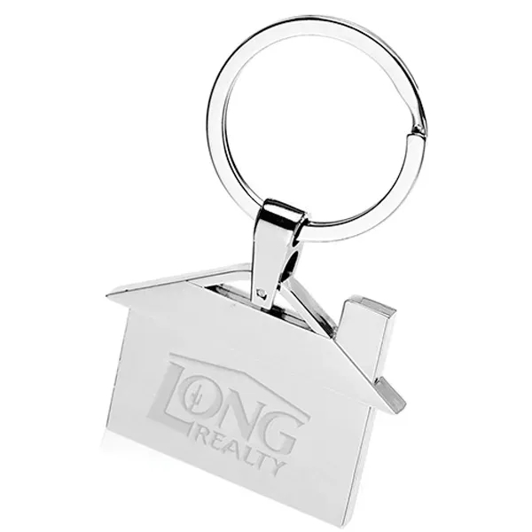 House Shaped Metal Keychain - Image 1